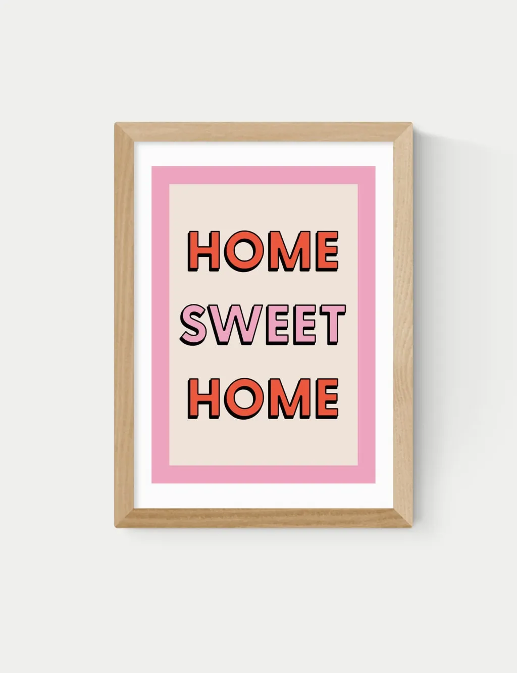 A3 Framed Art Home Sweet Home - Natural image