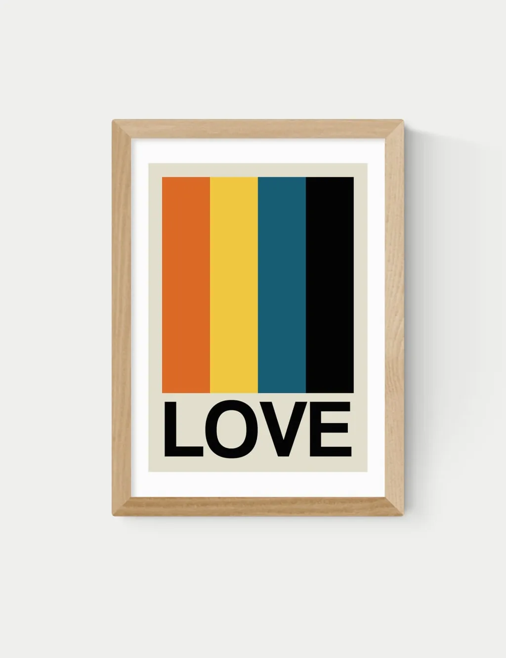 A3 Framed Art Retro Stripe - Natural Frame image