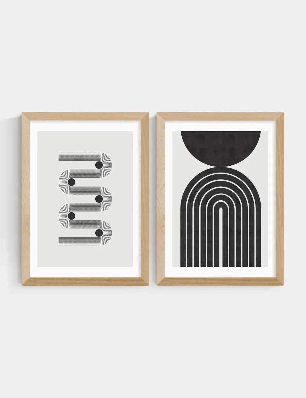 A3 Twin Set Framed Art - Natural, Wood image