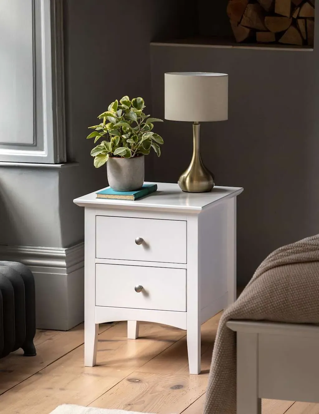 2 Drawer Bedside Table - Soft White image