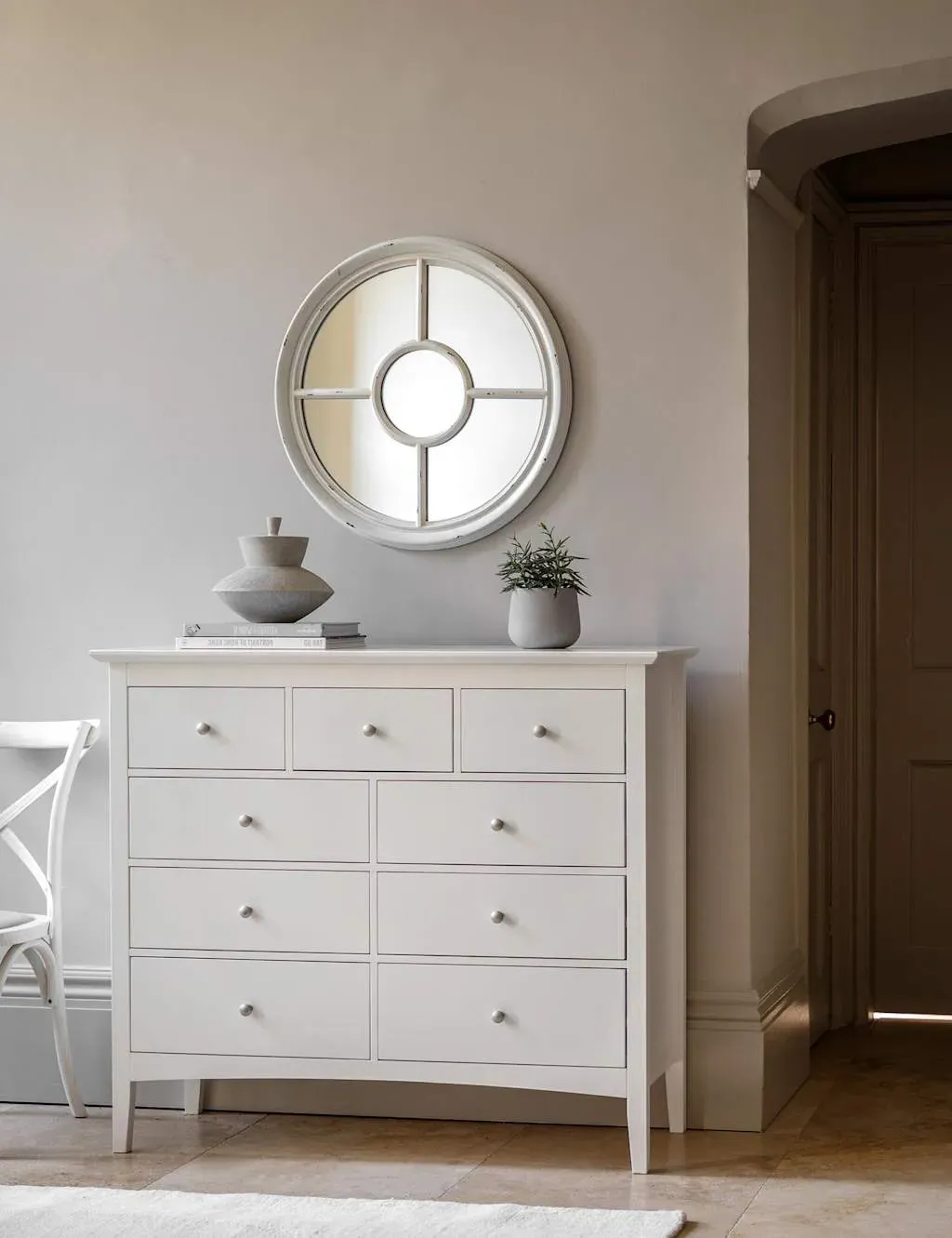 9 Drawer Chest - Soft White, Wood