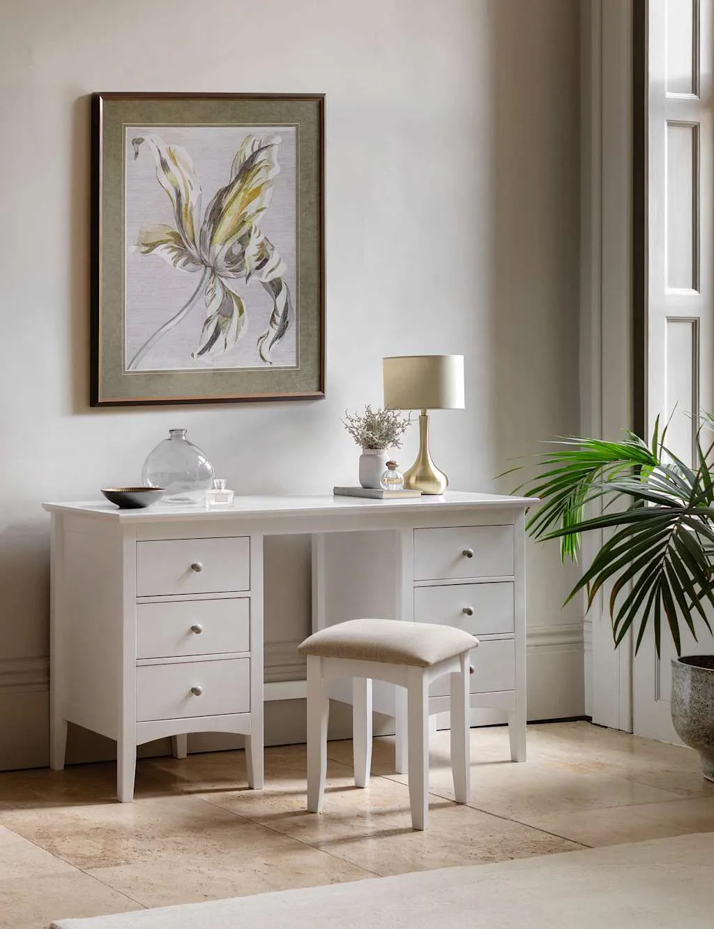 Dressing Table with Stool - Soft White image