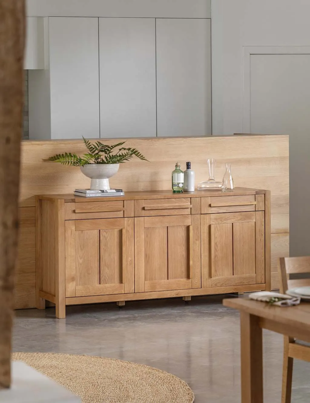 Extra Large 3-Door Sideboard - Oak, Solid Wood