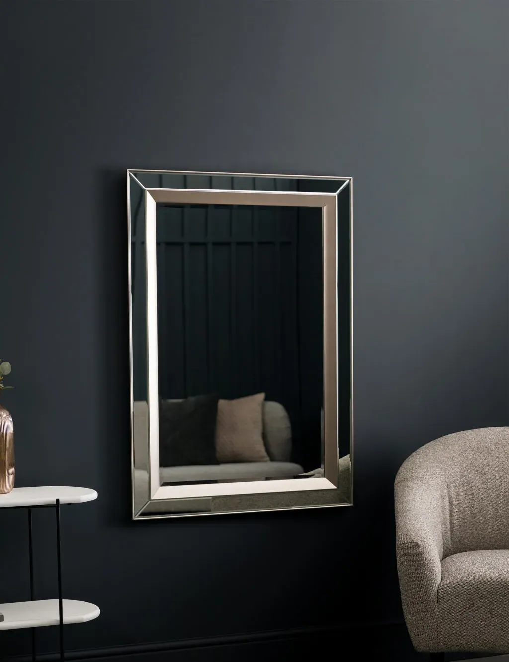 Extra Large Rectangular Wall Mirror - Silver image