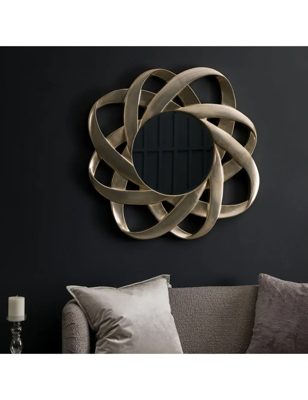 Extra Large Round Wall Mirror - Gold image