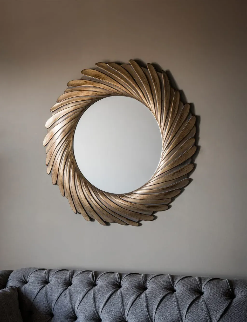 Extra Large Round Wall Mirror - Gold image