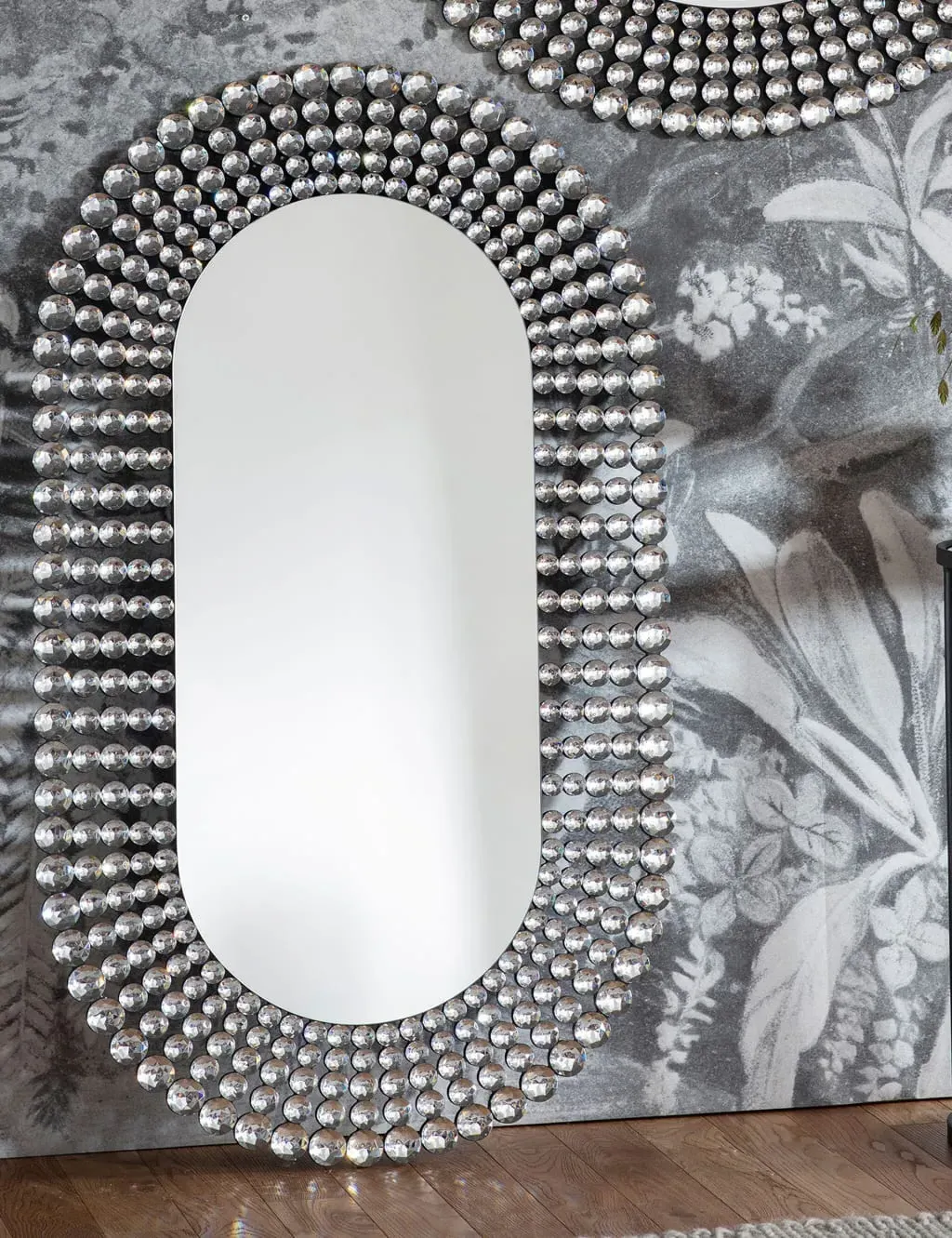 Oval Wall Mirror - Silver, Glass image