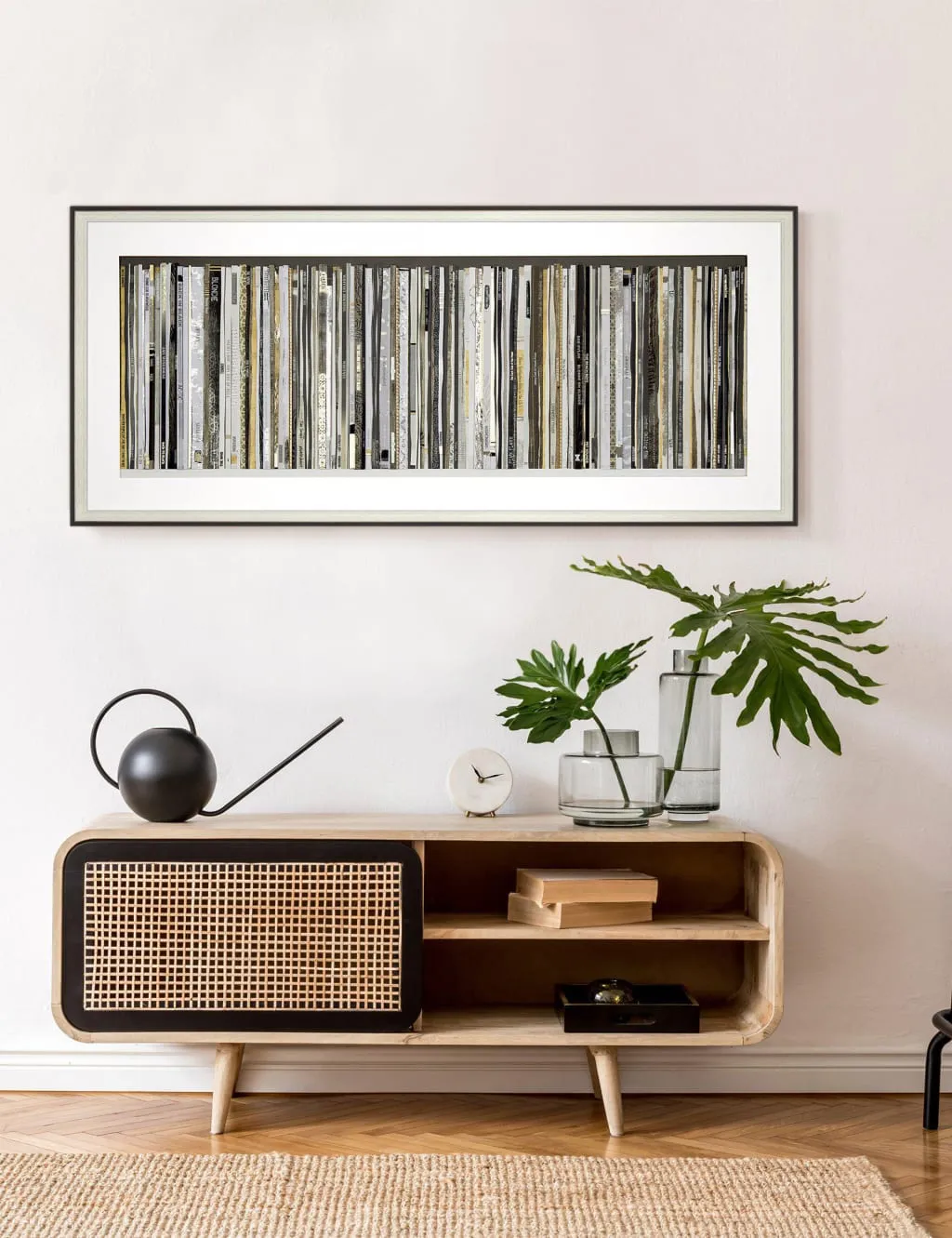 Rectangle Framed Art Classic Vinyl - White