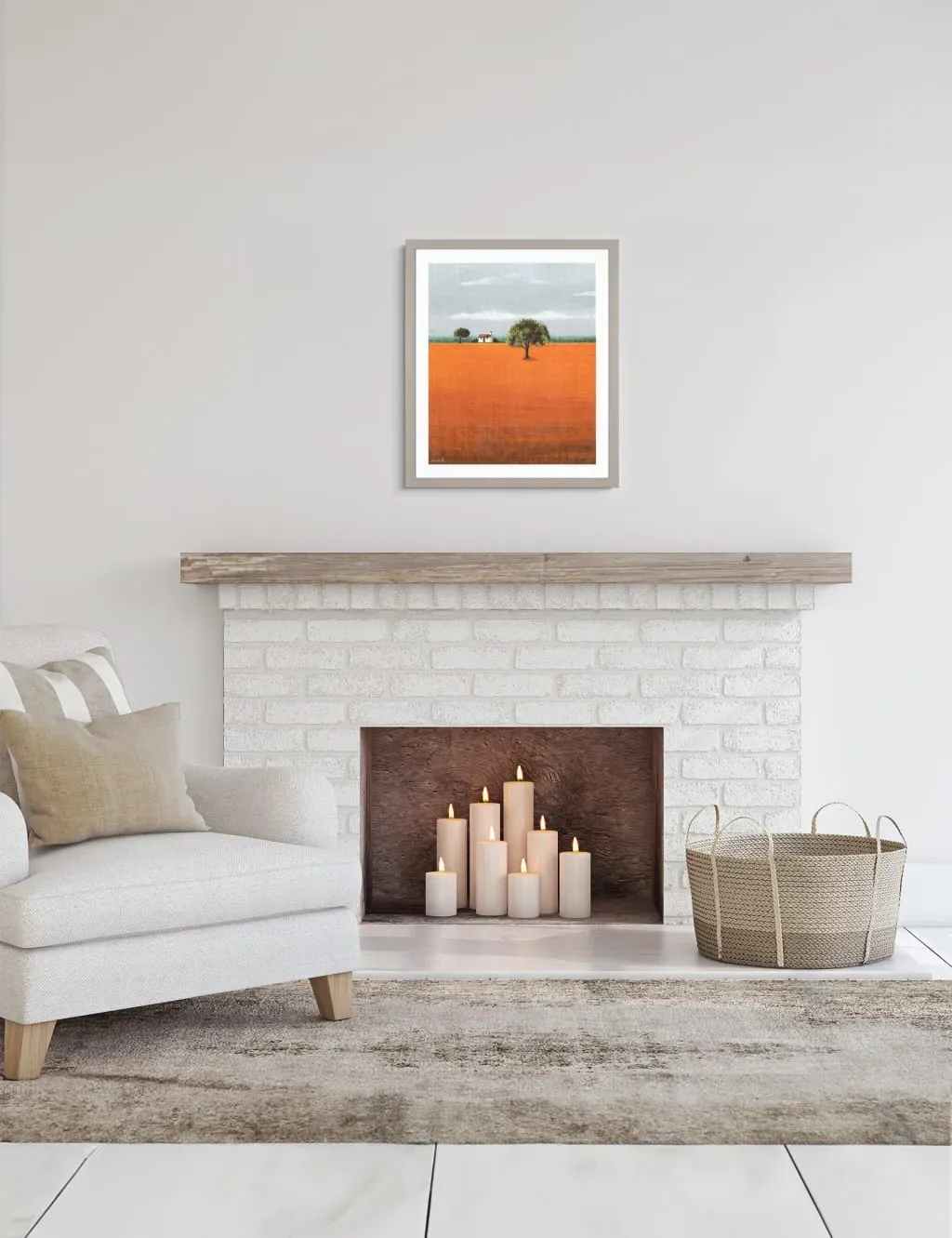 Rectangle Framed Art Evening Glow - Multi image