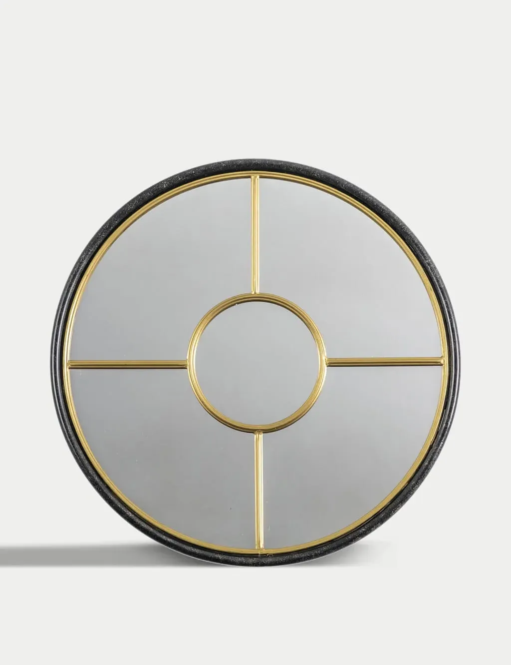Round Hanging Wall Mirror - Gold, Metal image