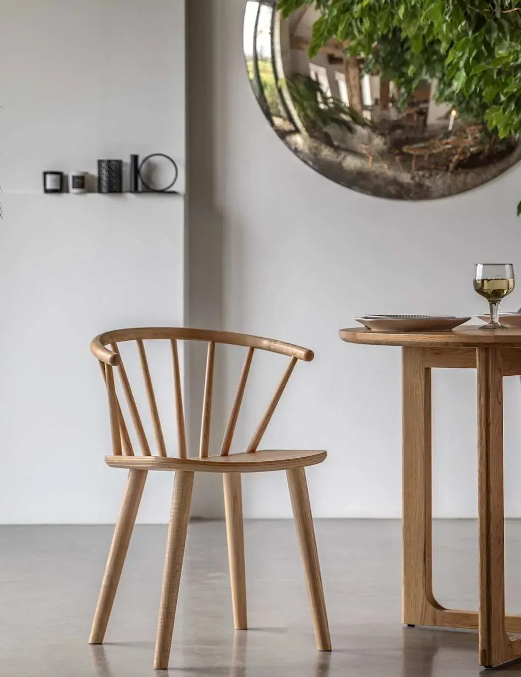 Set of 2 Dining Chairs - Natural, Ash Veneer