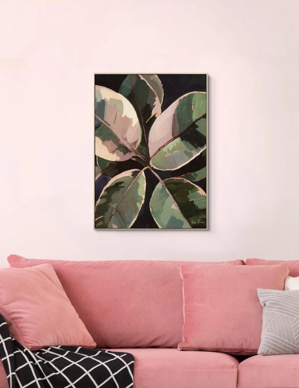 Square Framed Art Ficus - Gold image