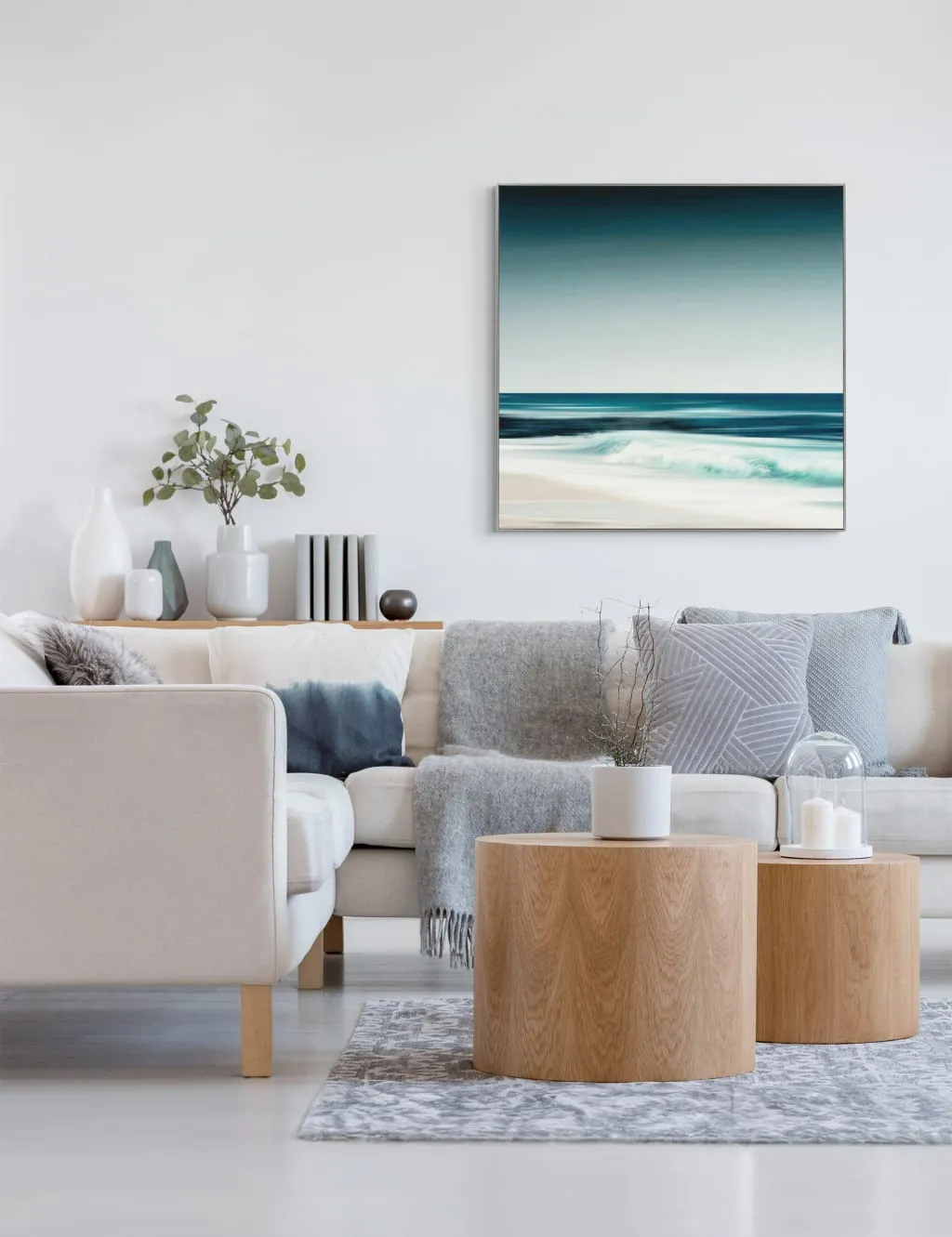Square Framed Wall Art - Blue, Ocean Scene image