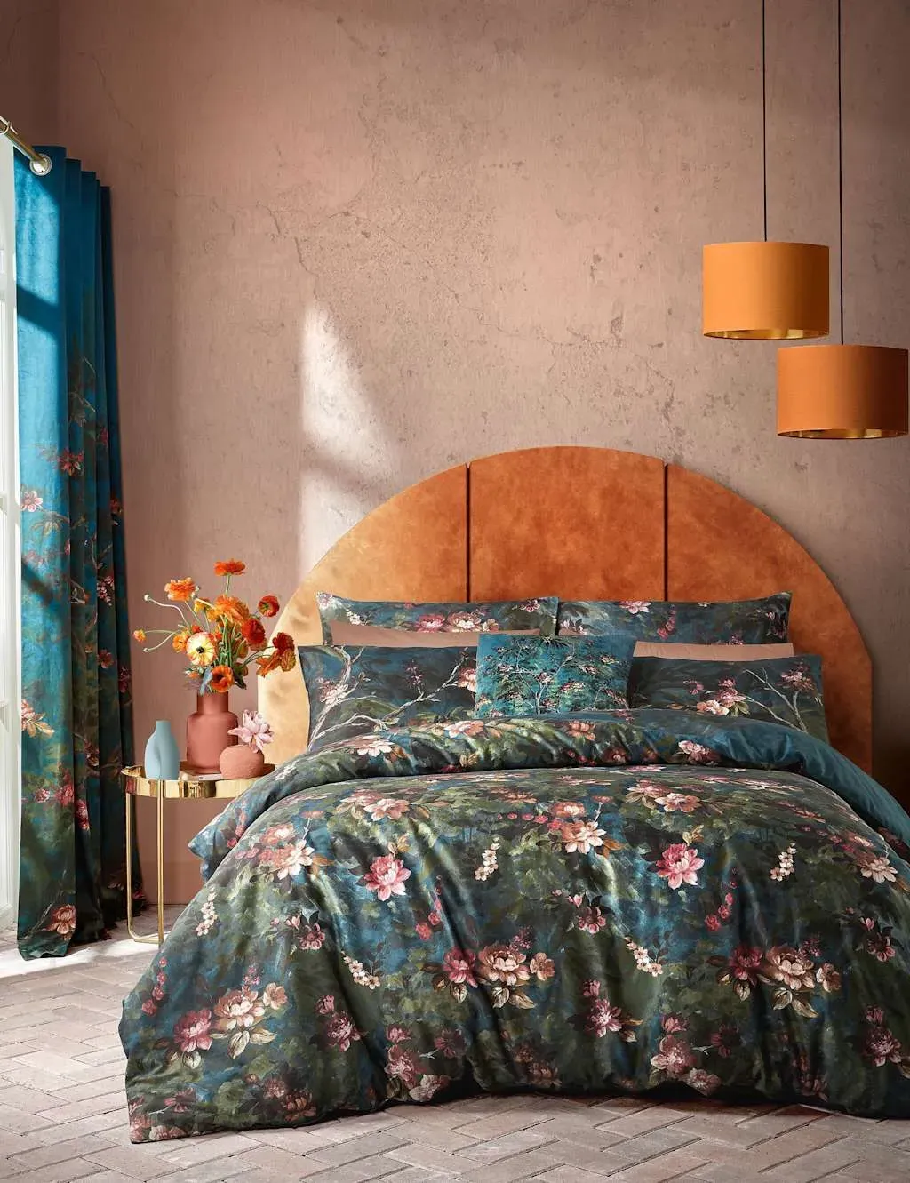 6FT Bedding Set Night Garden - Navy Mix, Cotton image