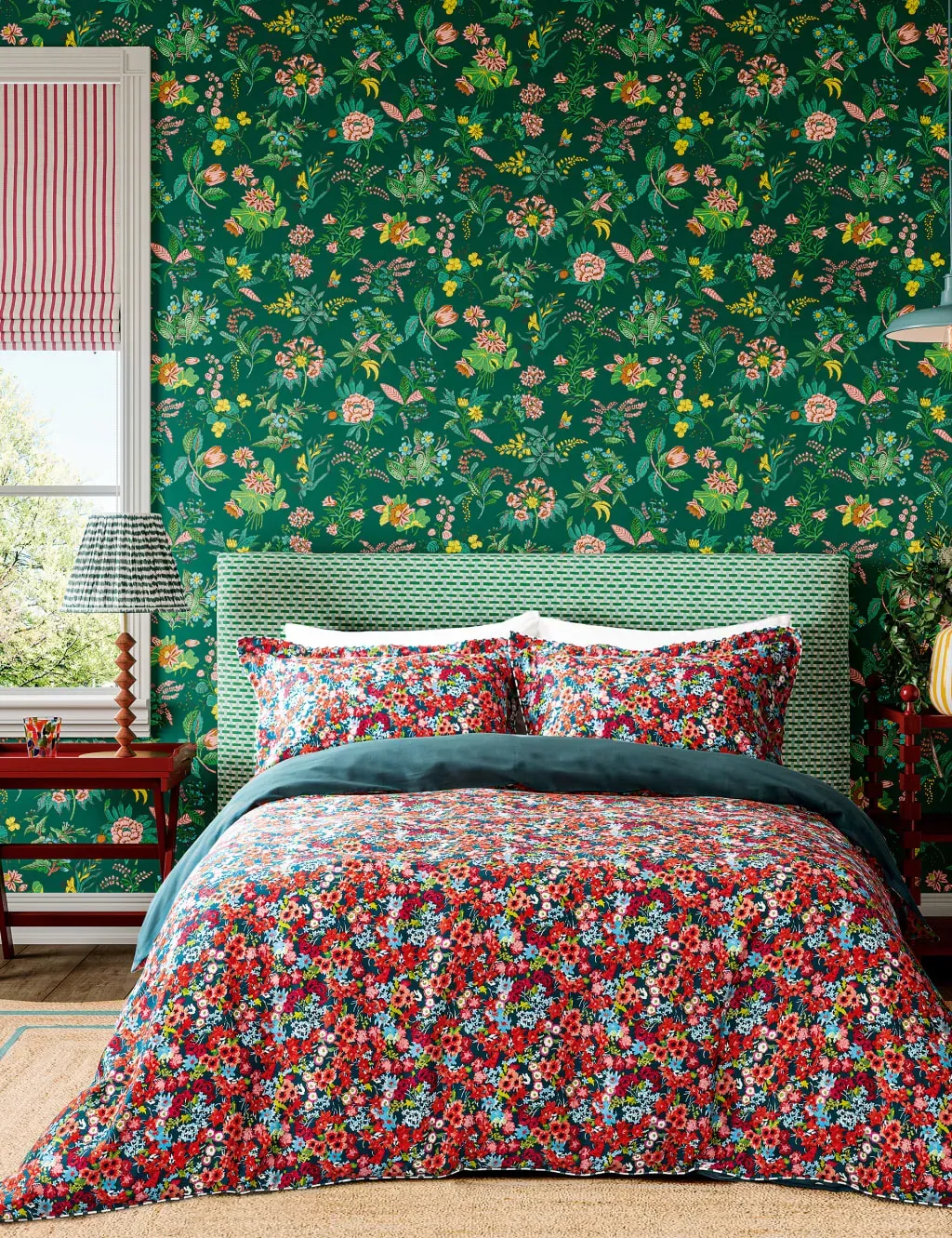 Double Bedding Set Wildflower Print - Multi, Cotton image