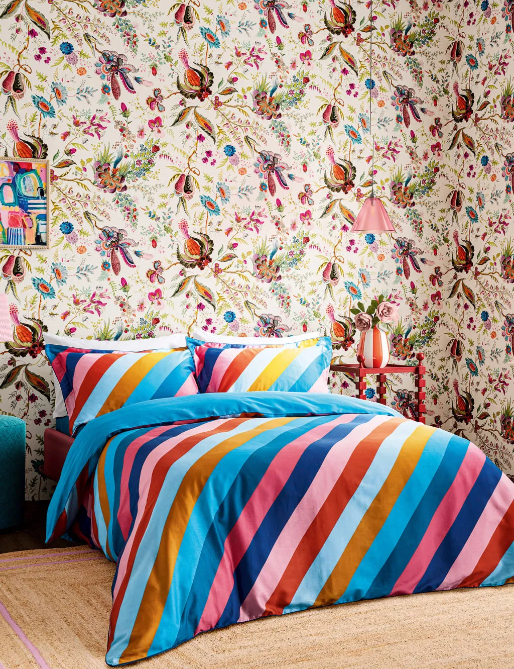 King Size Bedding Set Reversible - Multi, Cotton image