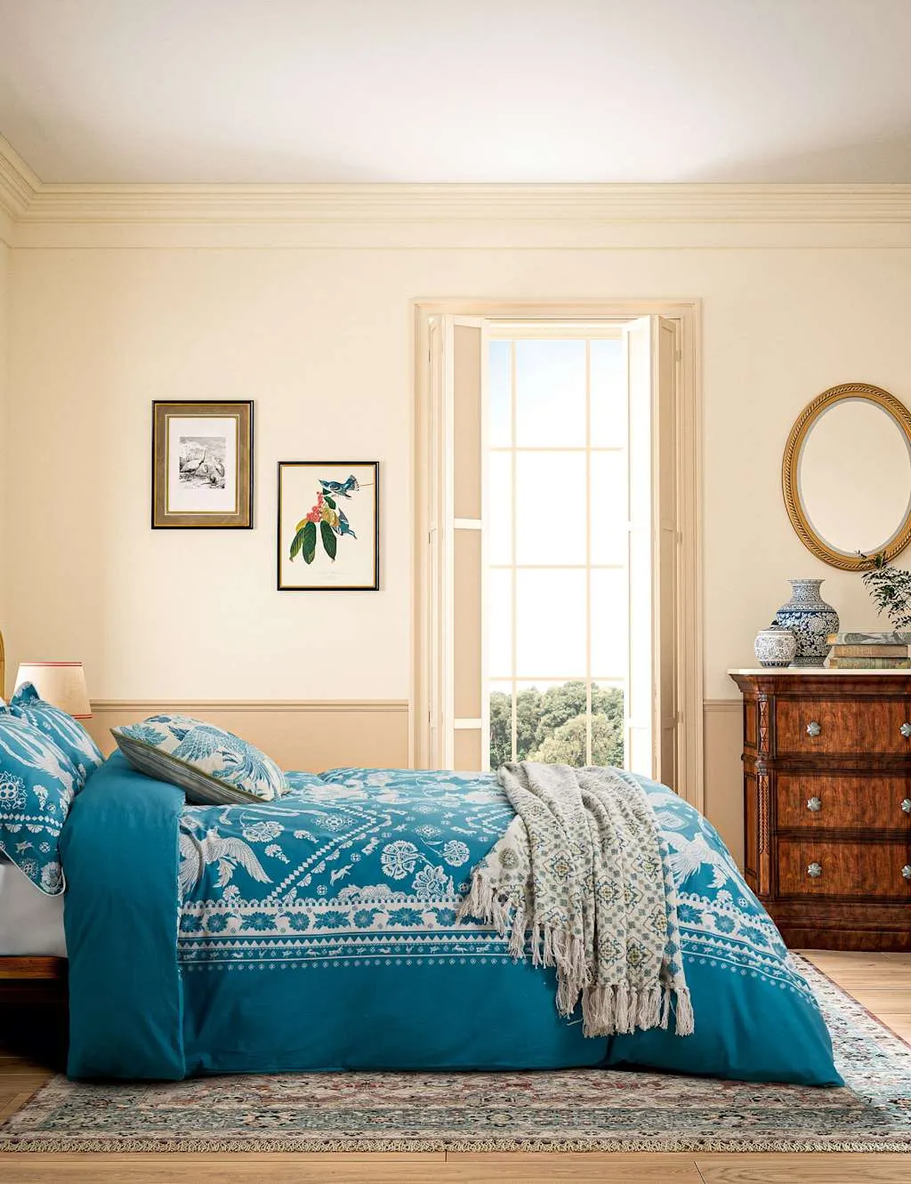 Single Bedding Set Birds Tapestry - Blue Mix image