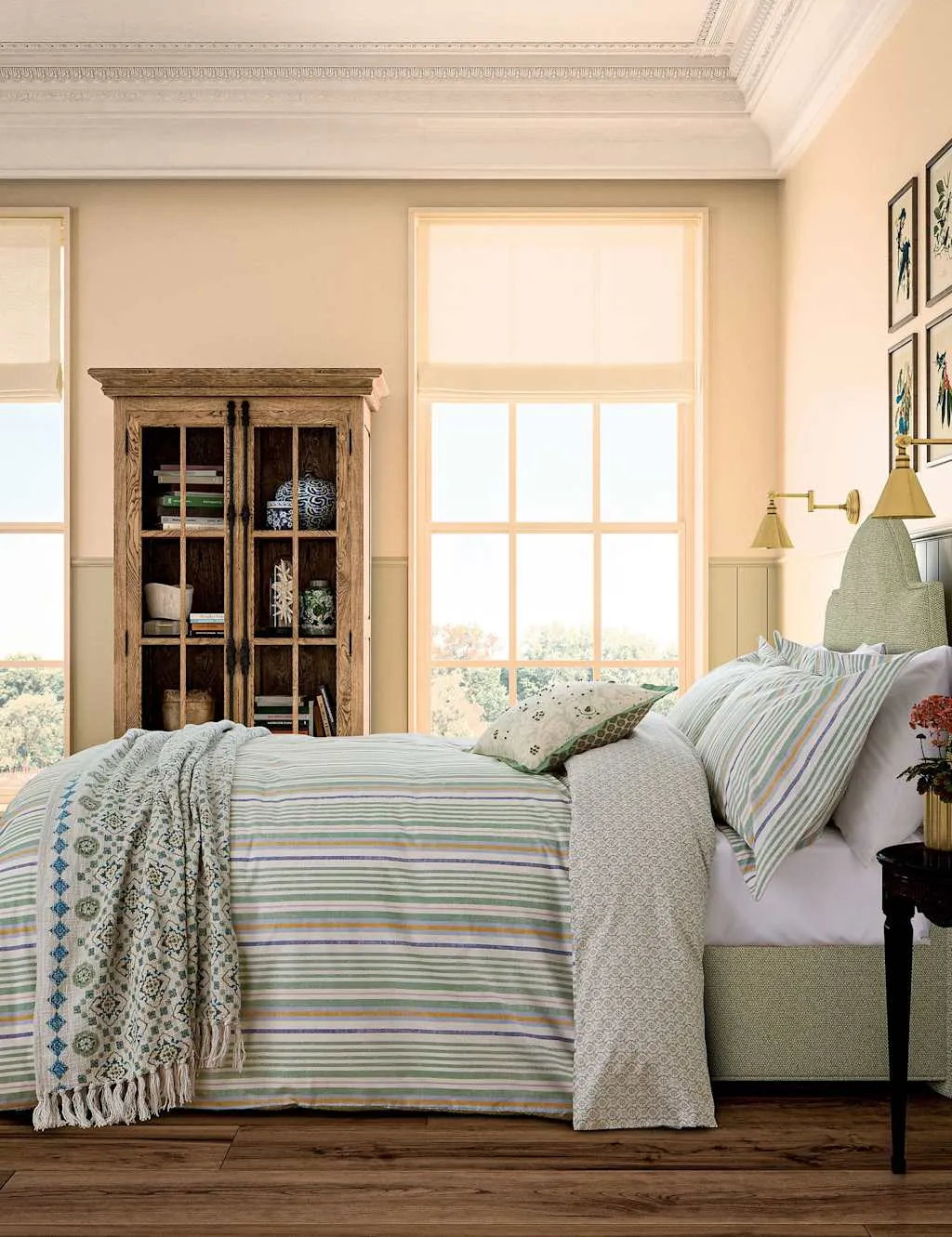 Single Bedding Set Charleston Stripe - Green Mix image