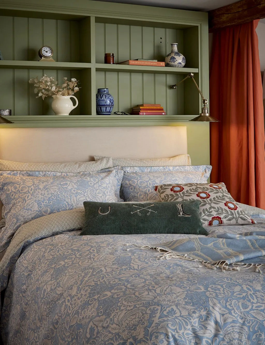 Single Bedding Set Floral Print - Blue, Cotton image