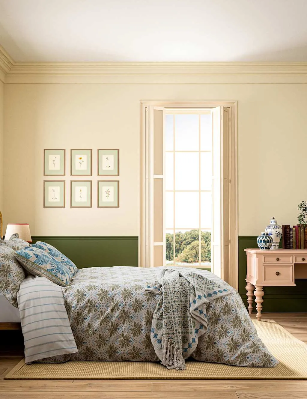 Single Bedding Set Geometric Palm Print - Beige image