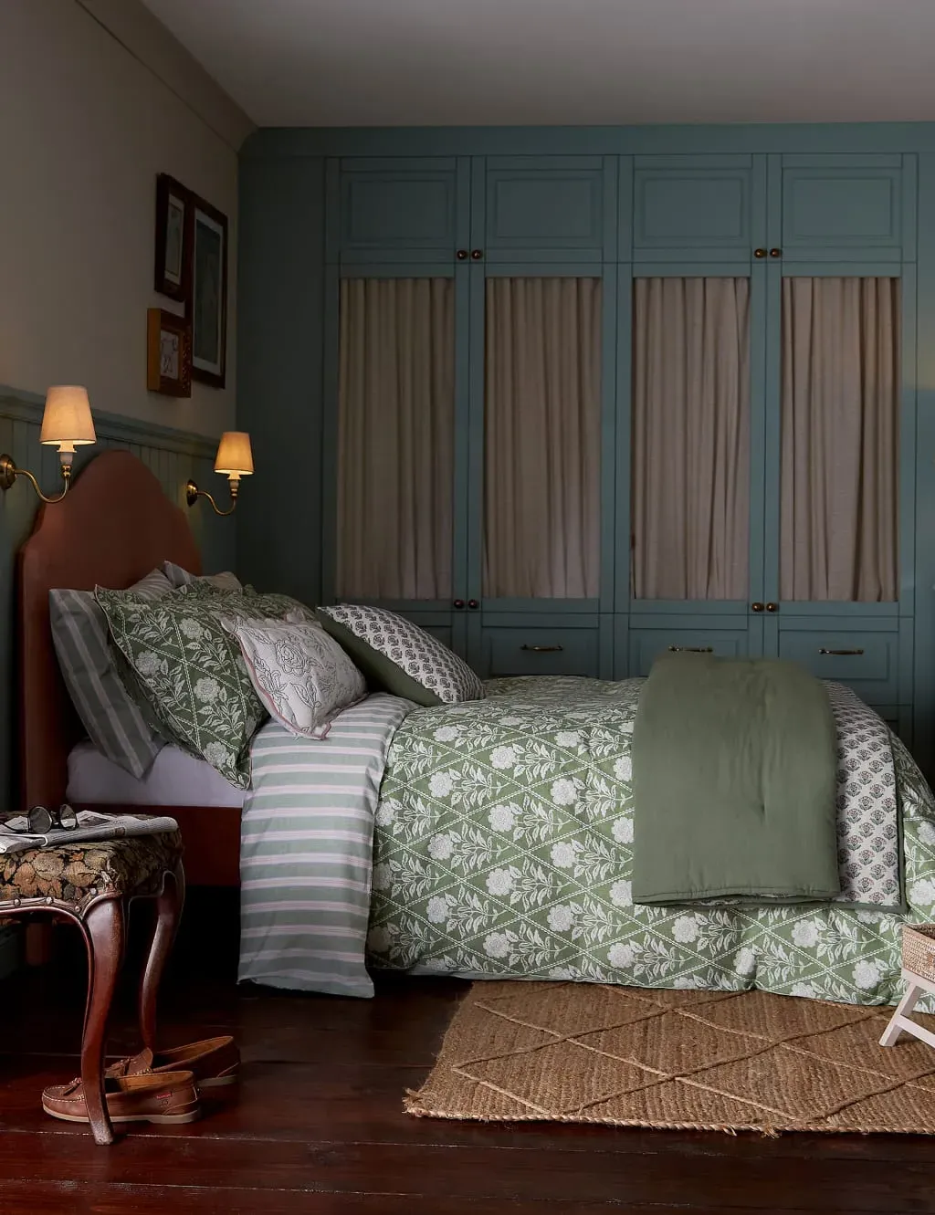 Single Bedding Set Reversible - Green, Cotton image