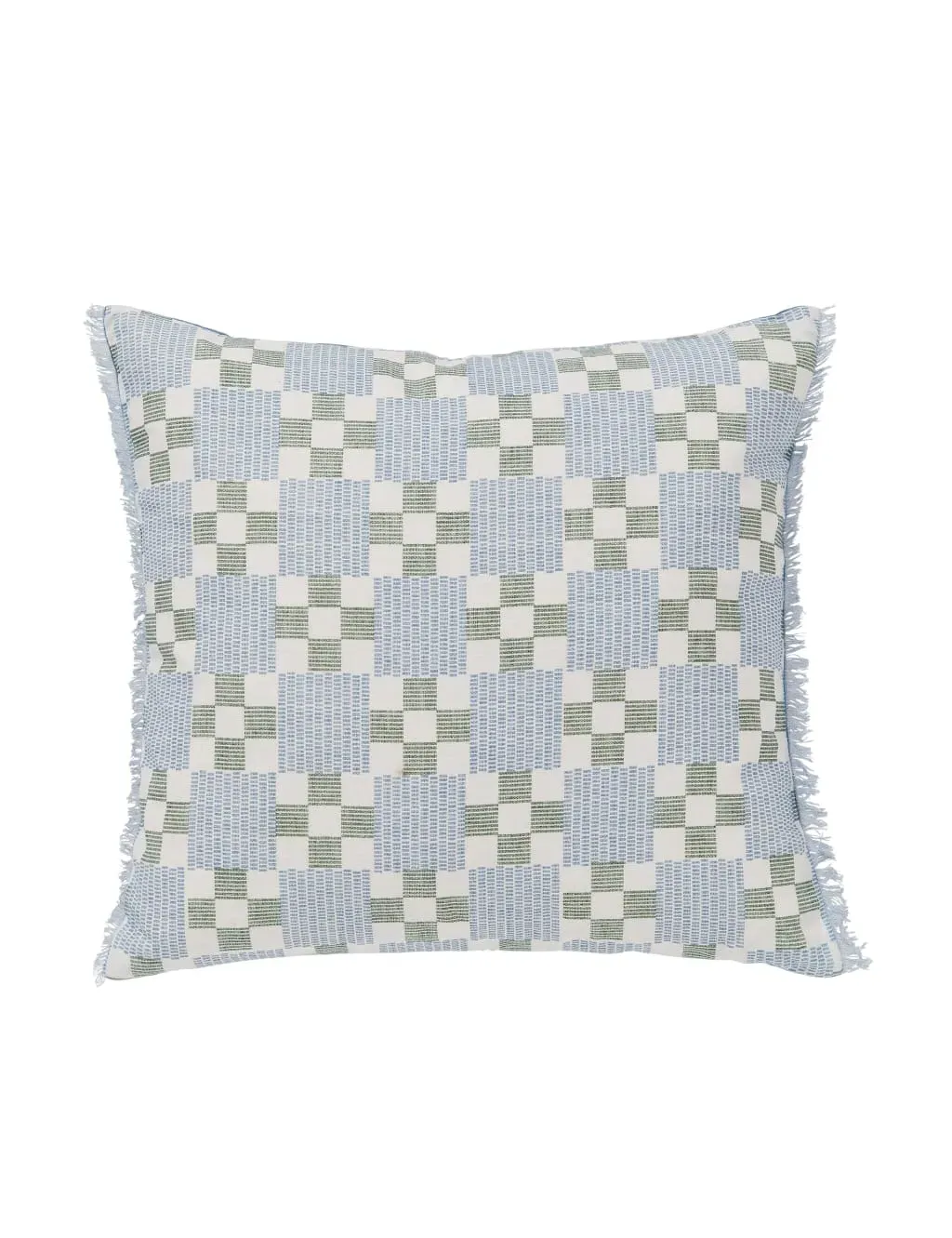 Square Cushion with Check Pattern - Blue Mix image