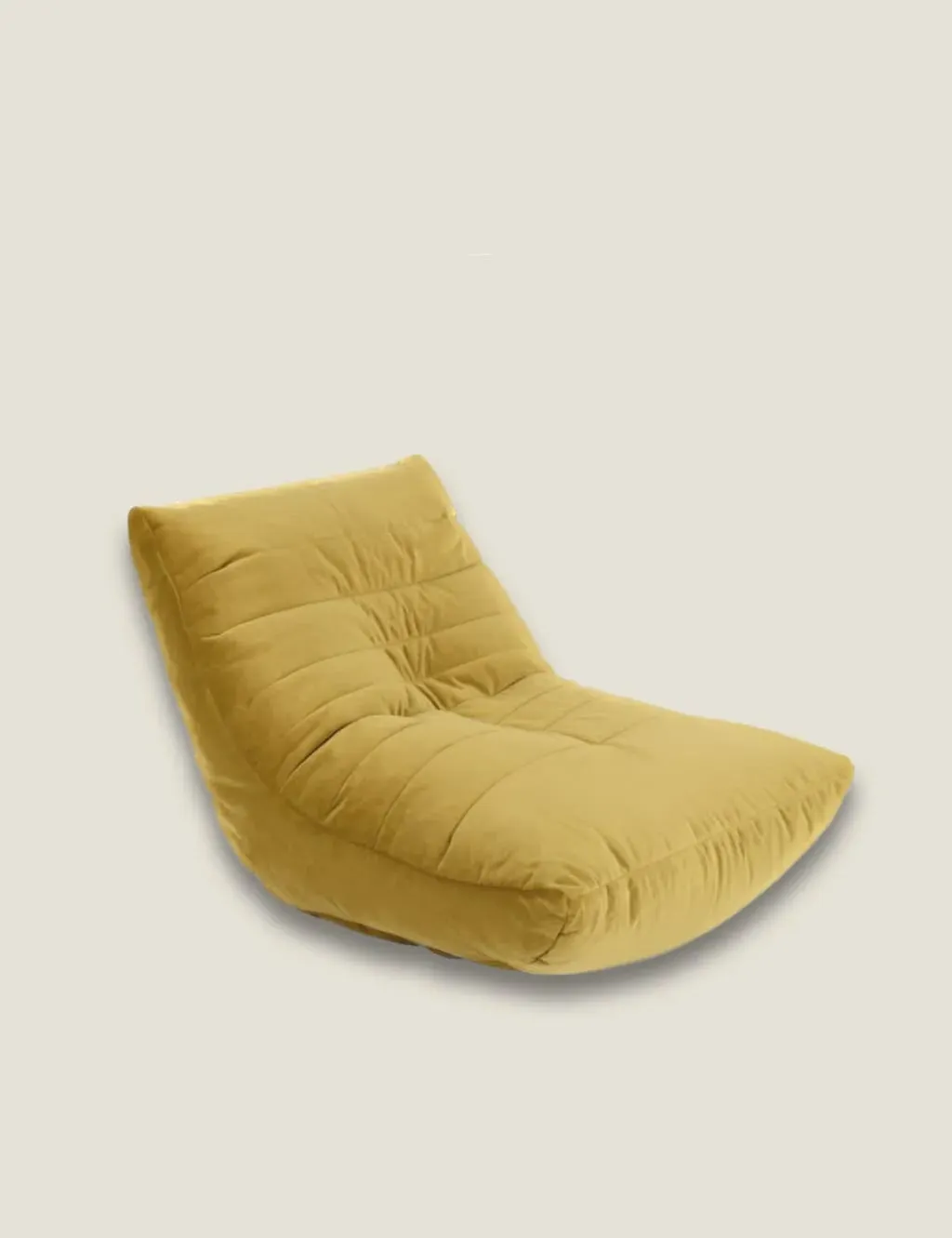 Beanbag Lounger with Grooved Lines - Gold, Velvet
