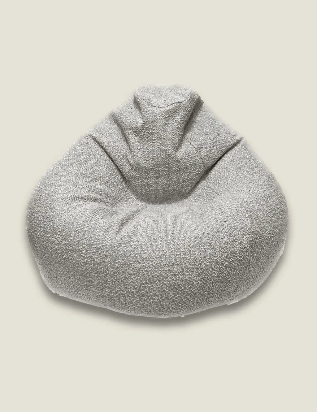 Boucle Pouffe Bean Bag - Light Grey, Fabric image