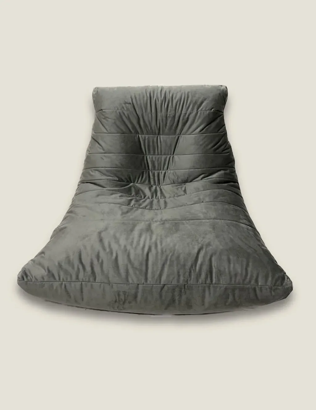 Extra Large Beanbag Lounger - Grey, Velvet