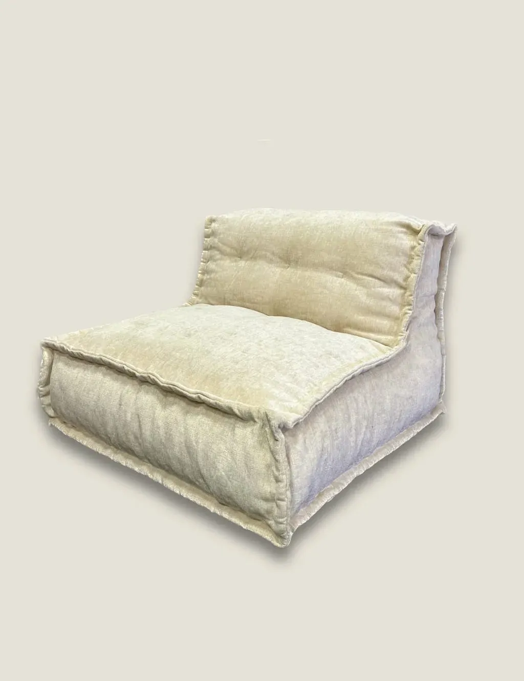 Quilted Beanbag Chair - Beige image