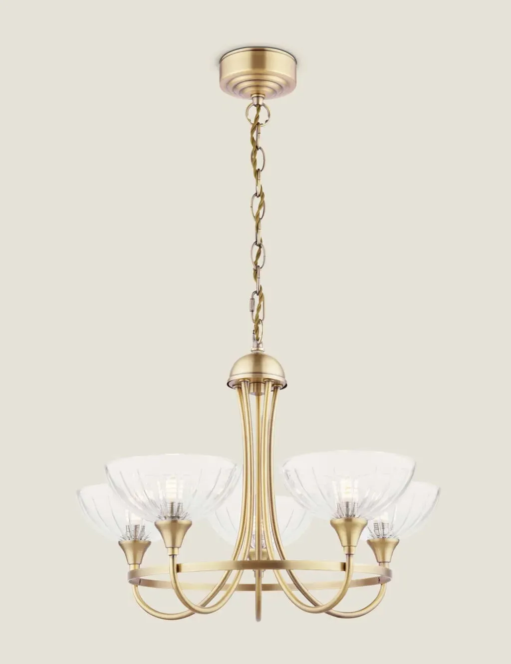 5-Light Pendant Light - Antique Brass image