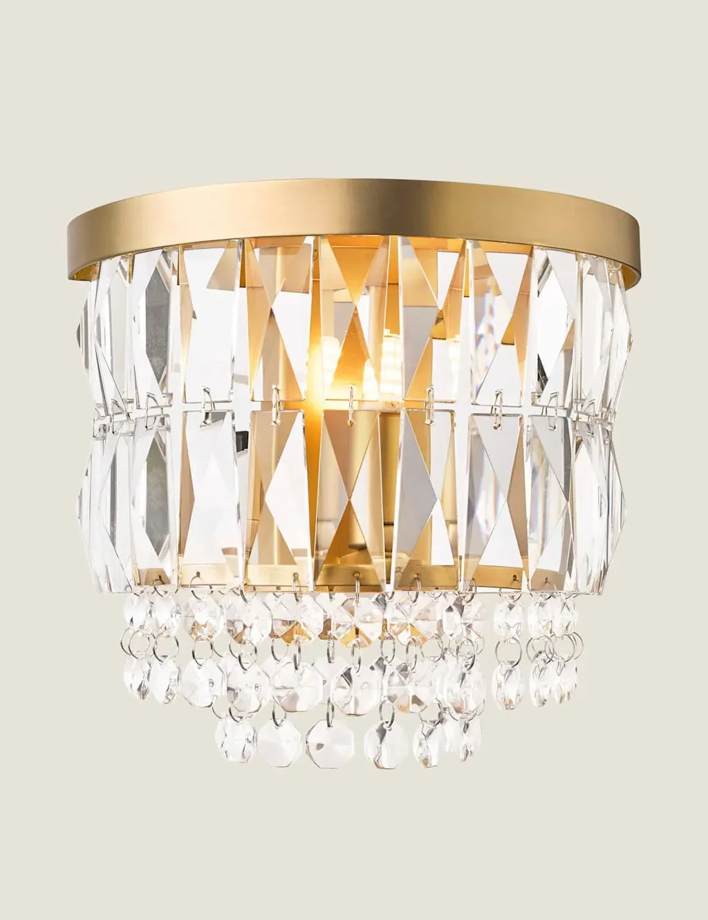 Crystal Wall Light - Antique Brass image