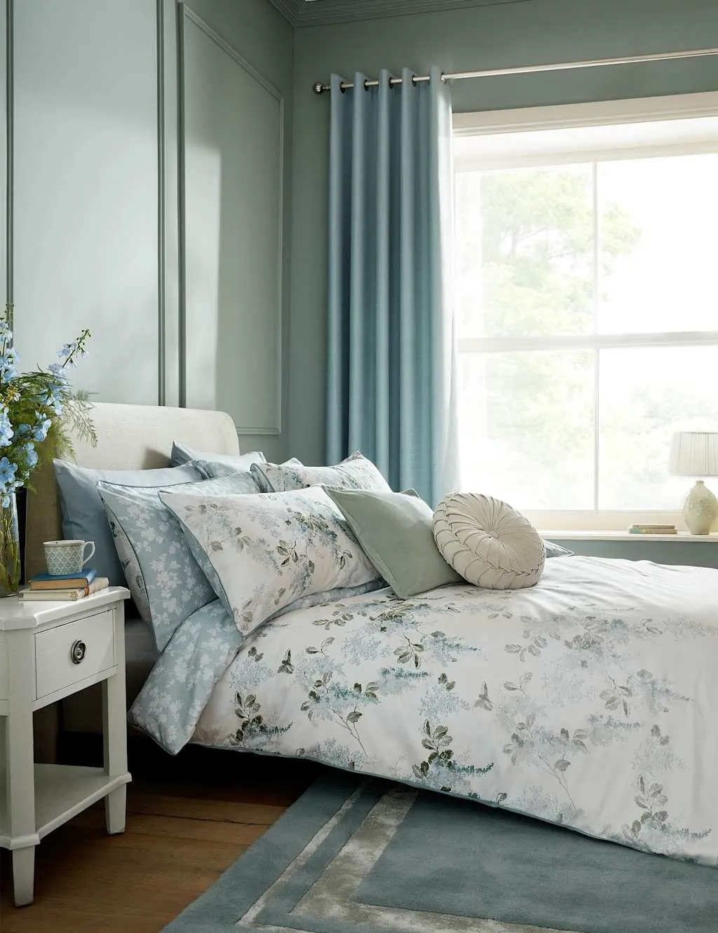 Double Reversible Bedding Set - Blue Mix, Cotton