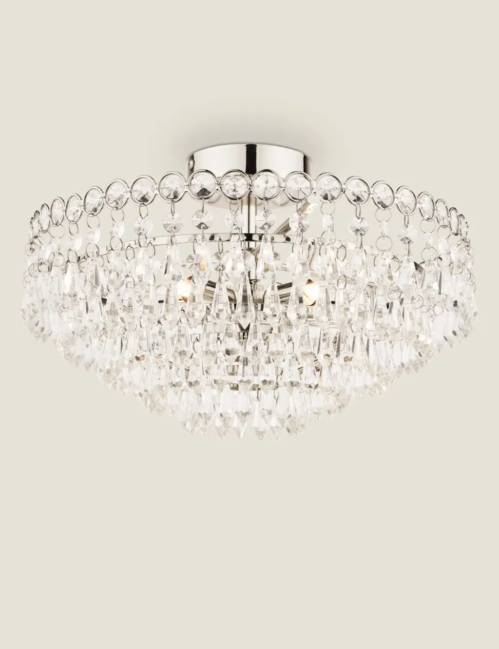 Enid Glass Chandelier Semi-Flush - Silver image