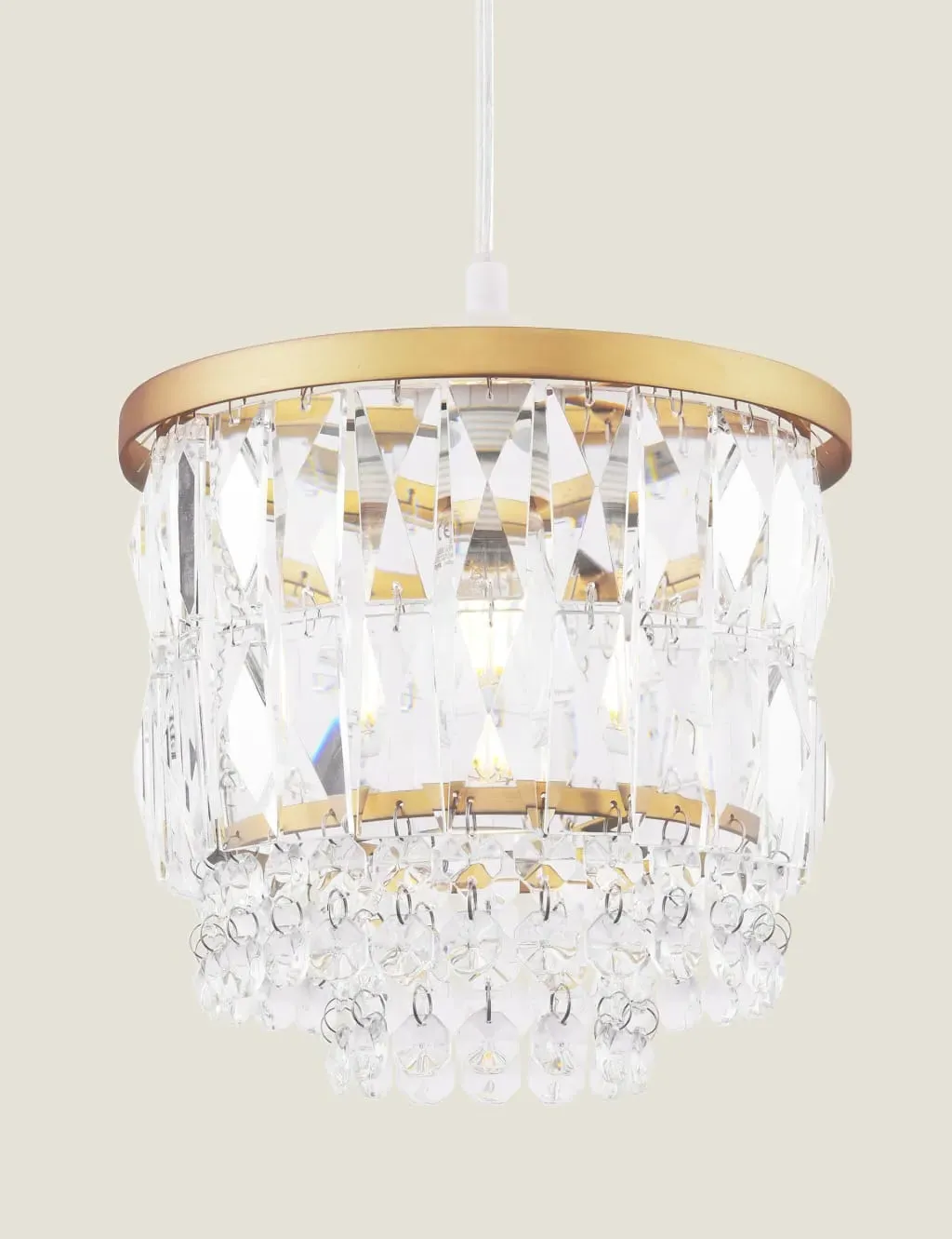 Faceted Glass Easy Fit Pendant - Antique Brass