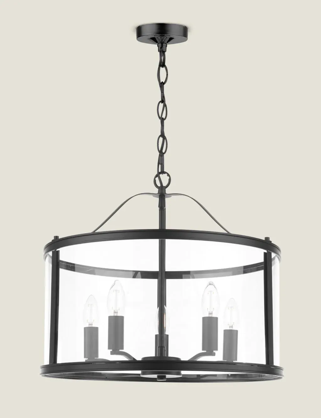Multi Pendant Light with Chain - Black, Metal