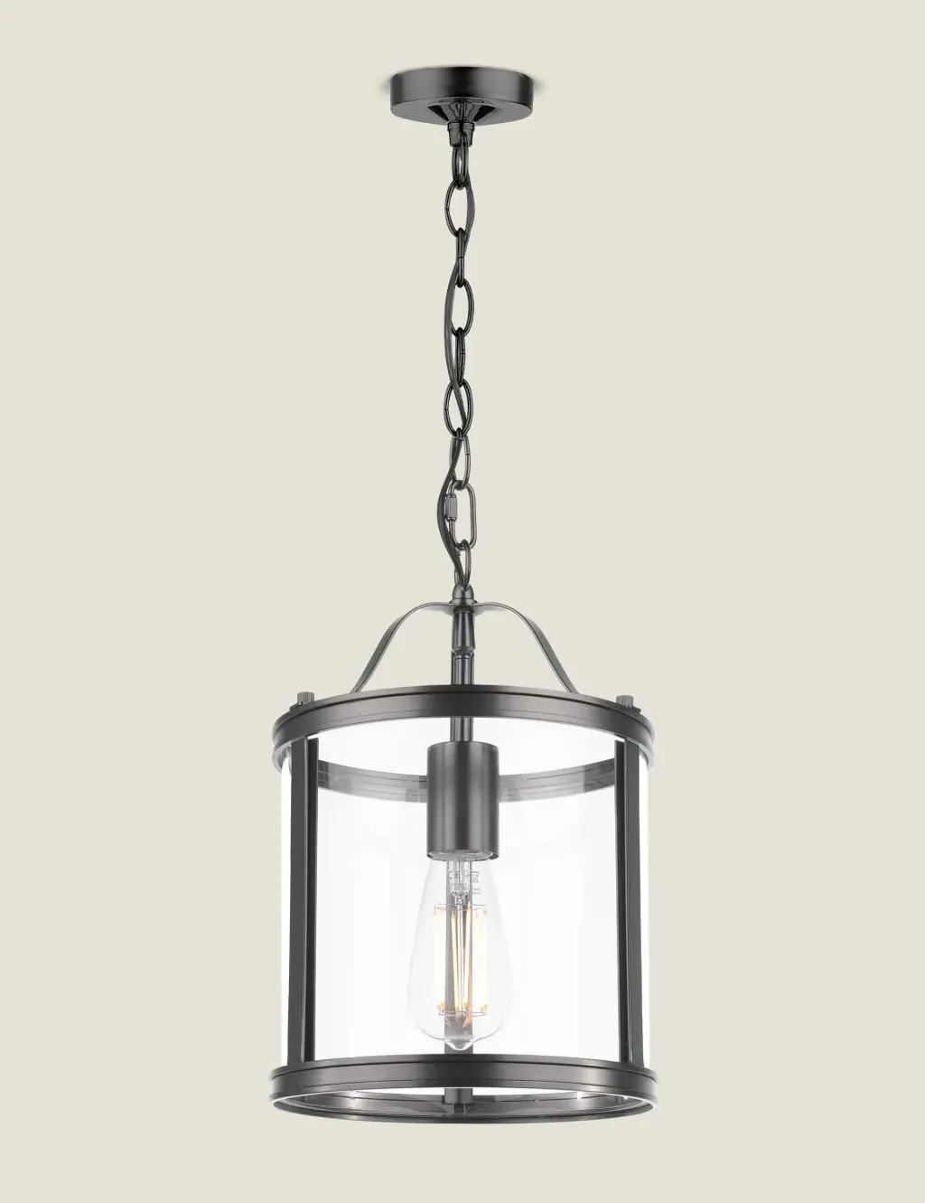 Pendant Light with Chain - Black, Metal image
