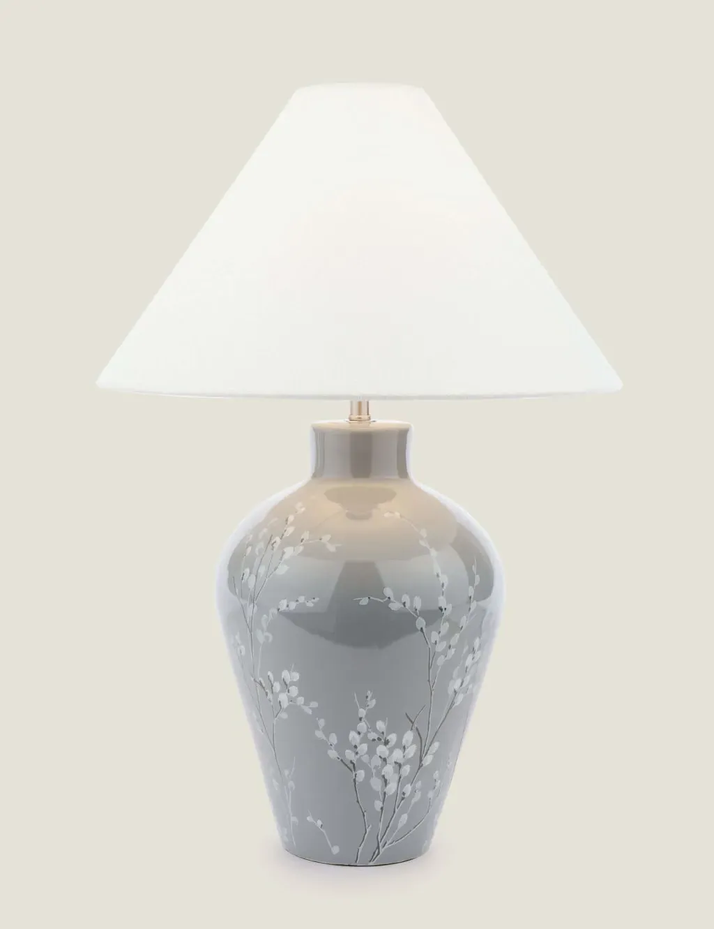 Pussywillow Ceramic Table Lamp - Grey, Ceramic