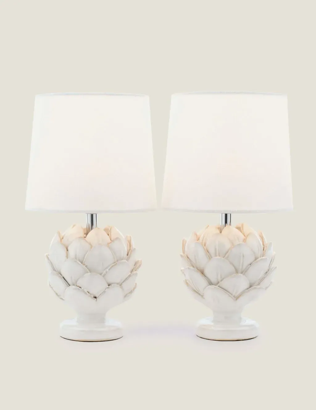 Set of 2 Artichoke Table Lamps - Champagne, Ceramic image