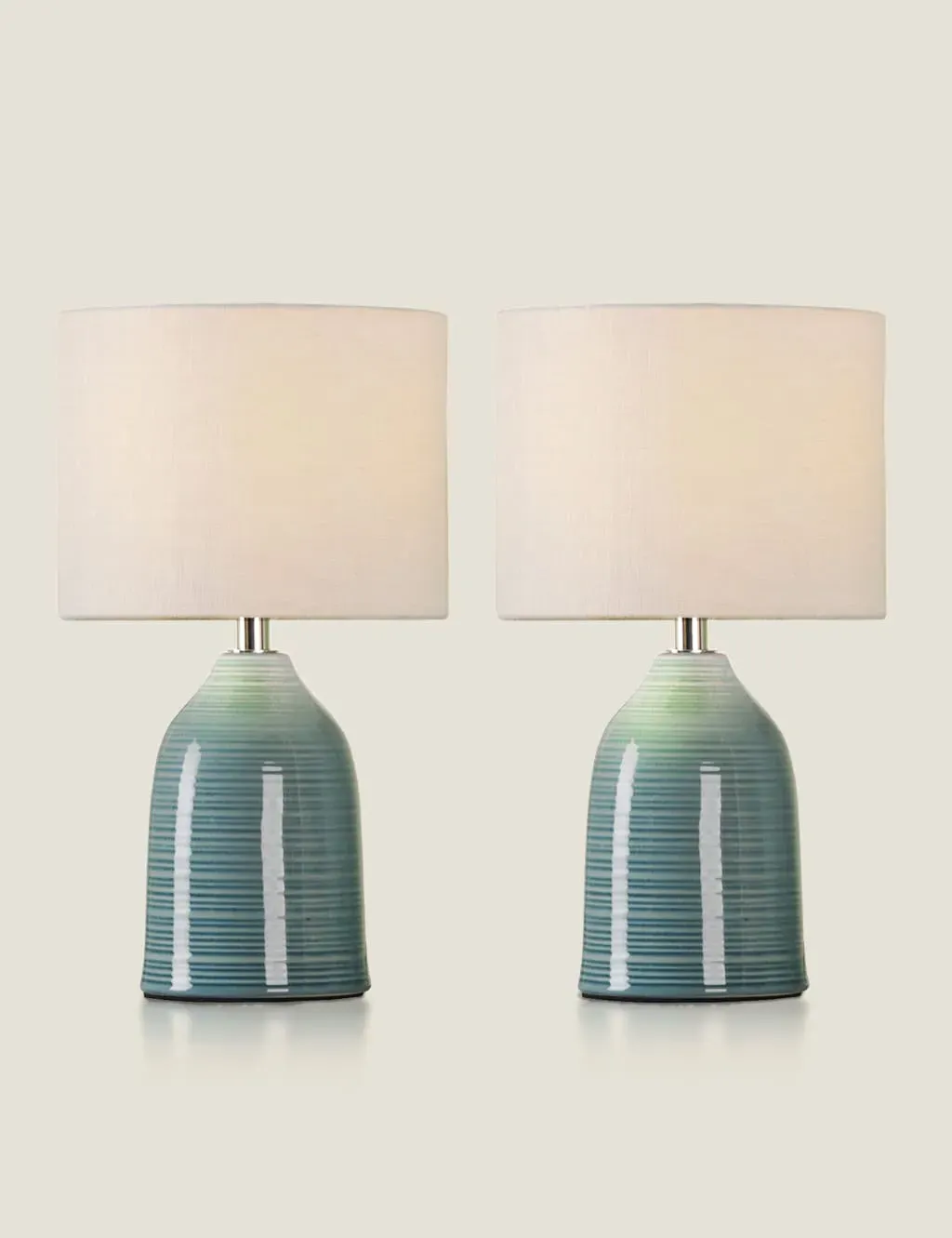 Set of 2 Ceramic Table Lamps with Crackle - Blue image