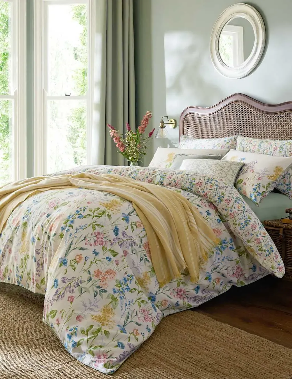 Single Bedding Set Garden Print - Multi, Cotton image