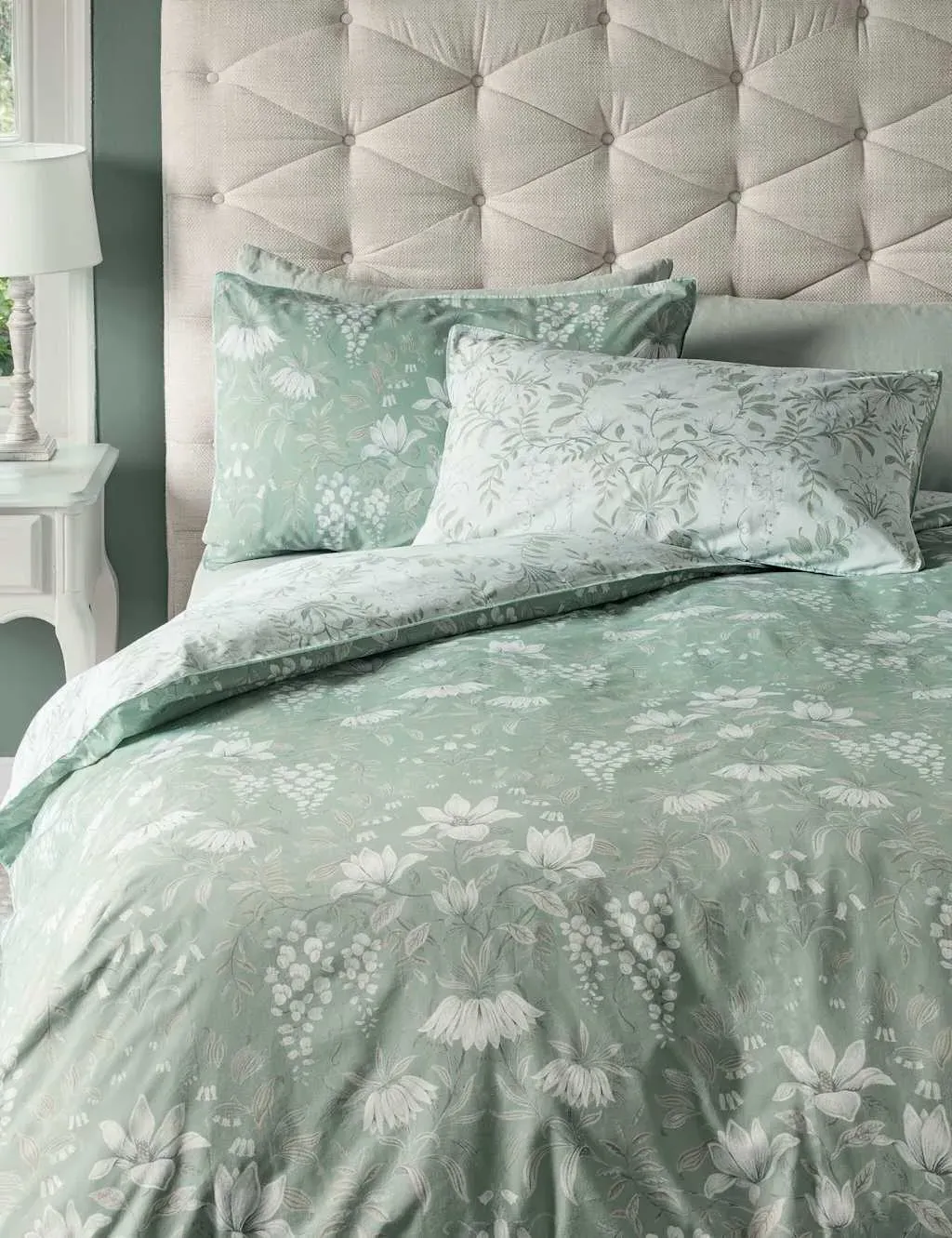 Single Bedding Set Reversible - Green, Cotton image