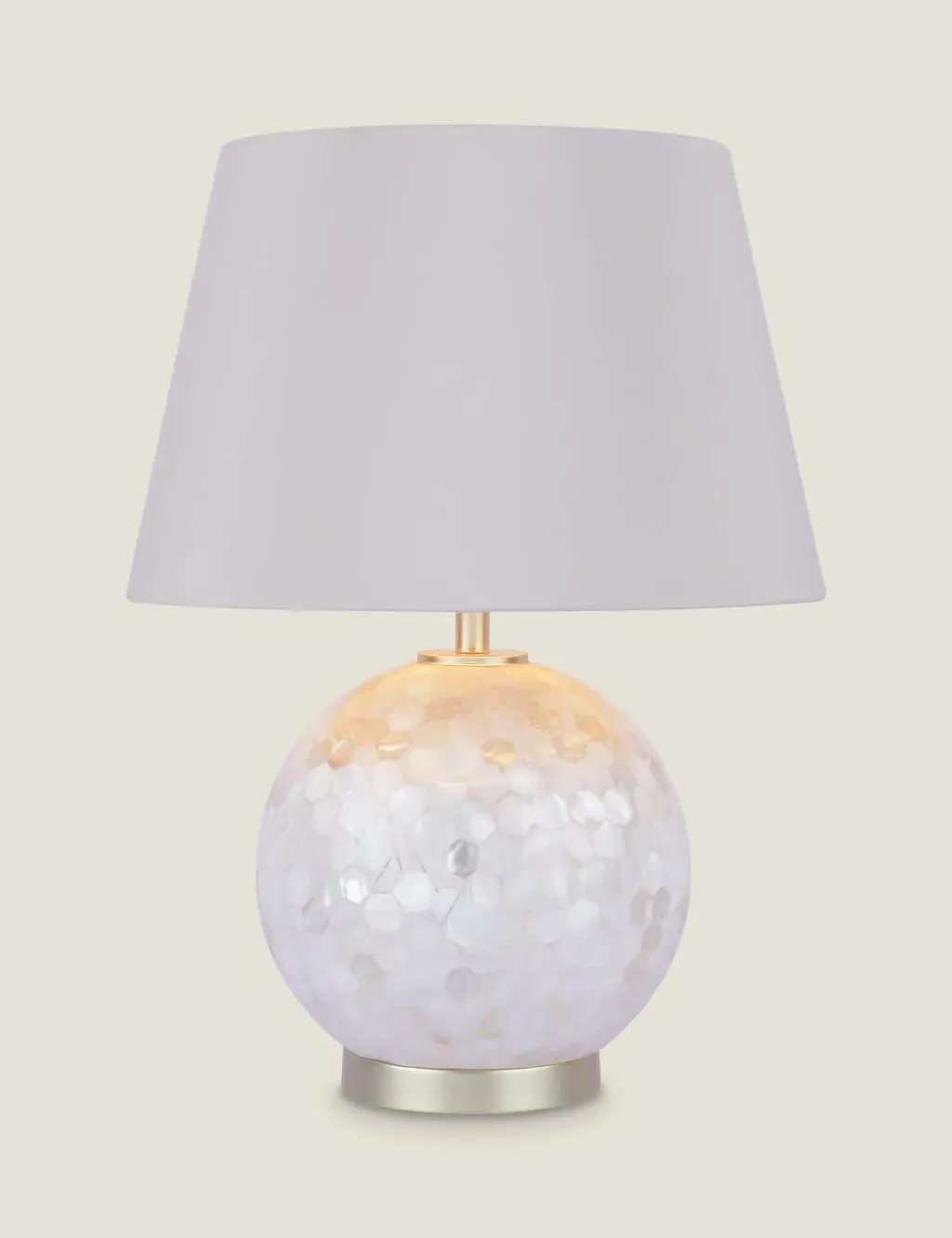 Spherical Table Lamp with Hexagonal Base - Champagne image