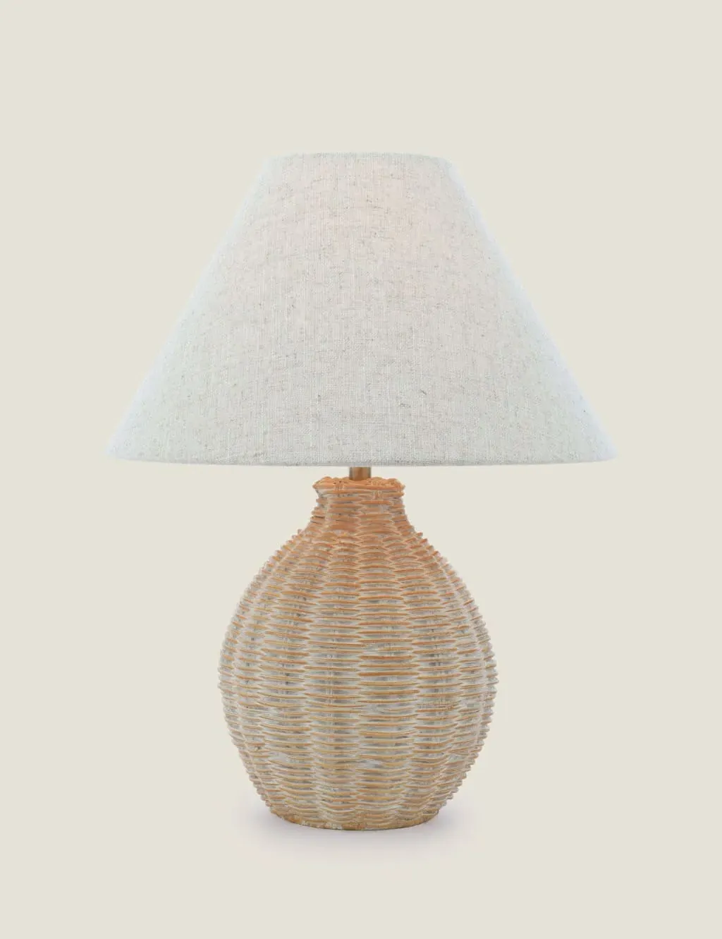 Table Lamp with Textured Base - Cream, Resin image