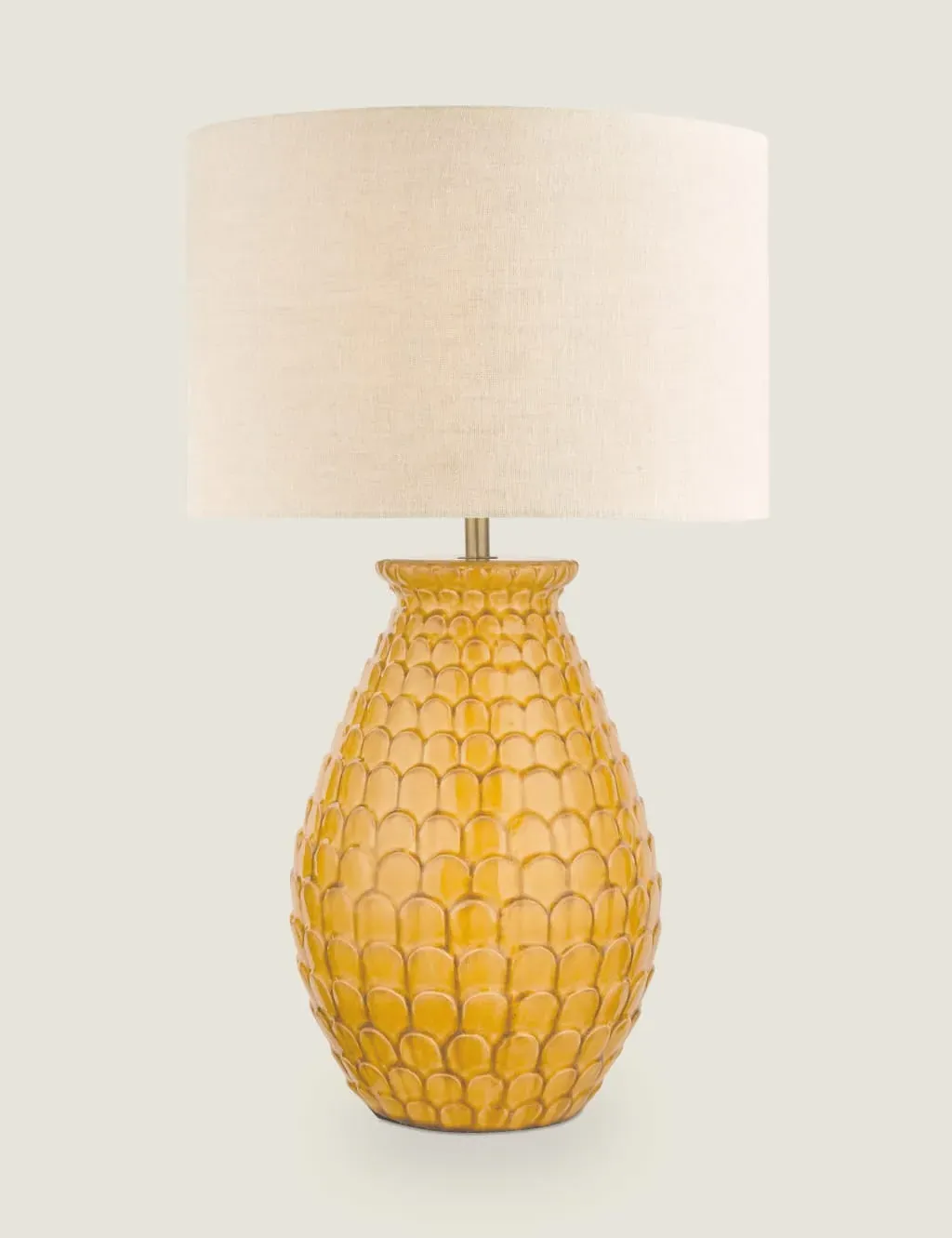 Table Lamp with Textured Base - Orange, Ceramic image