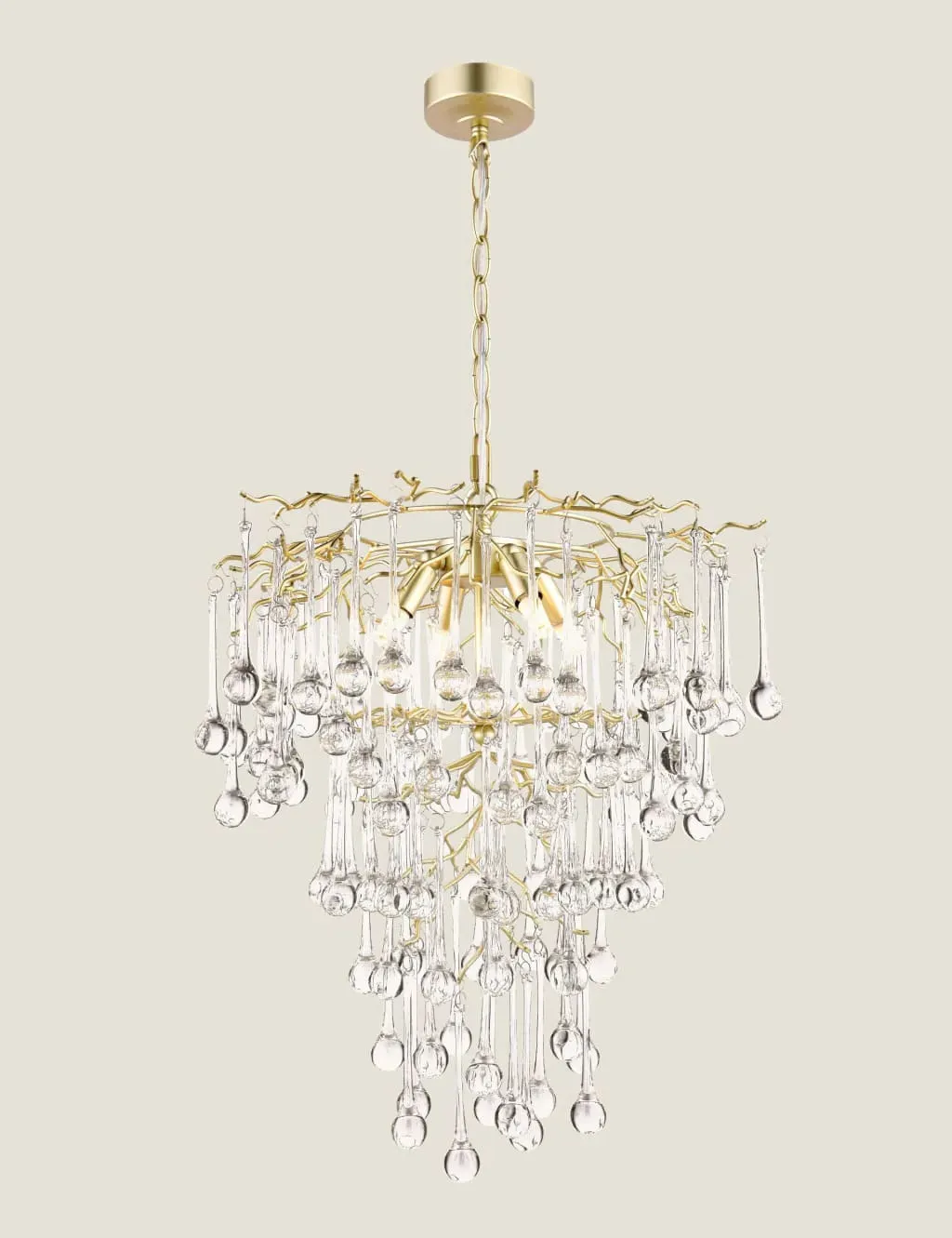 Willow Droplet Pendant Light - Champagne, Metal
