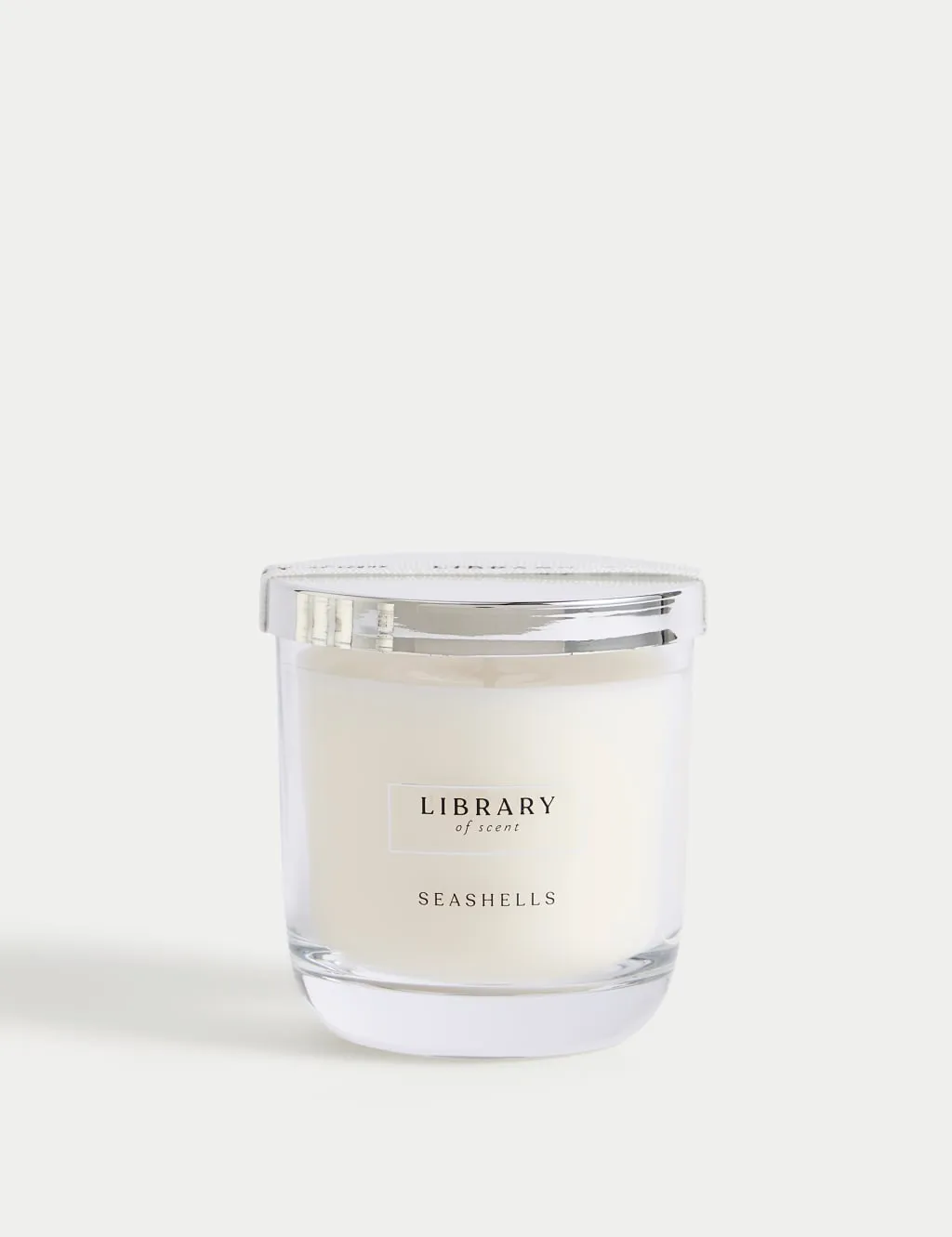 Seashells Scented Candle - White, Glass image