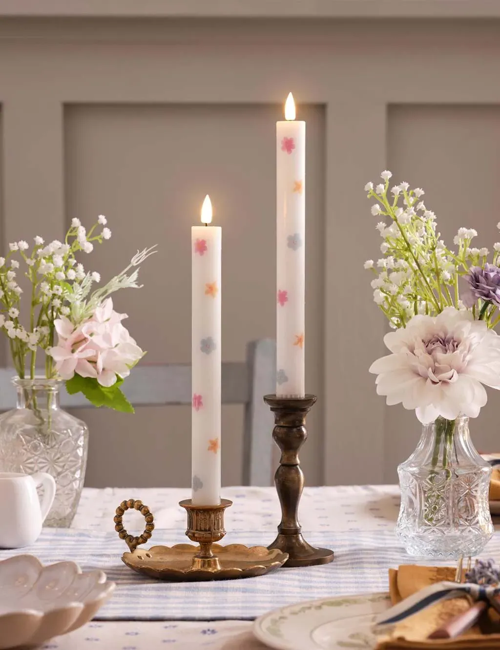 Set of 2 LED Taper Candles with Timer - Multi image