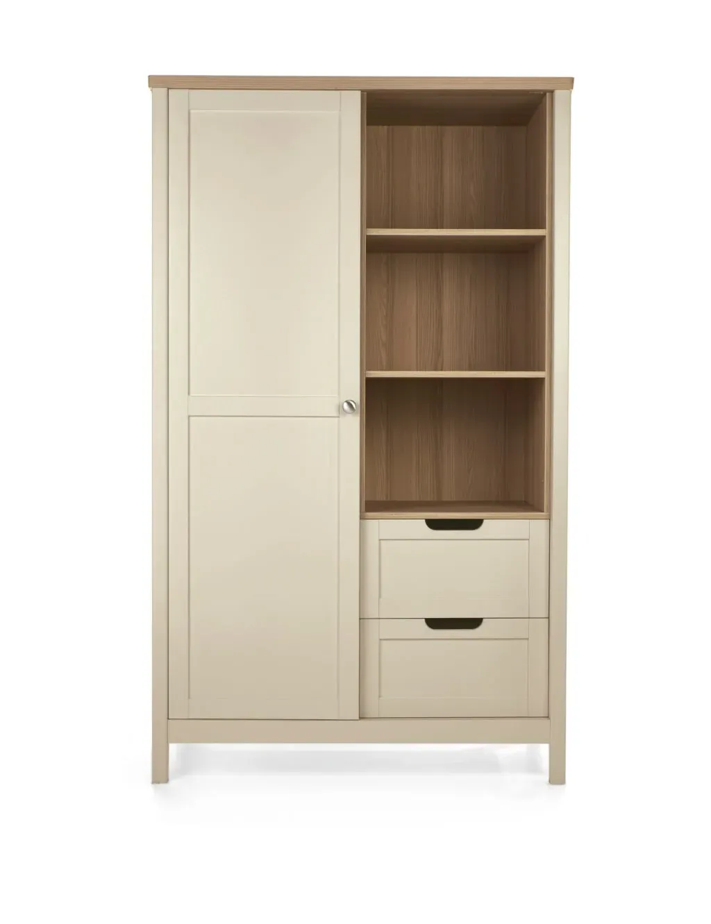 2-Door Wardrobe with Drawers - Beige, Pine image