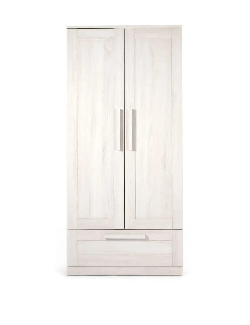 Atlas Wardrobe with Rails - White, Wood image